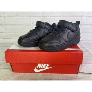 NEW Nike Court Borough Low 2 BLACK Baby Infant Shoes Sneakers Size 5C